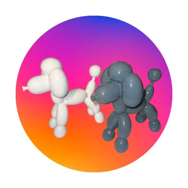 Figura-decorativa-de-perro-poodle-con-diseño-de-globo-en-cerámica-brillante Figura decorativa de perro poodle con diseño de globo en cerámica brillante