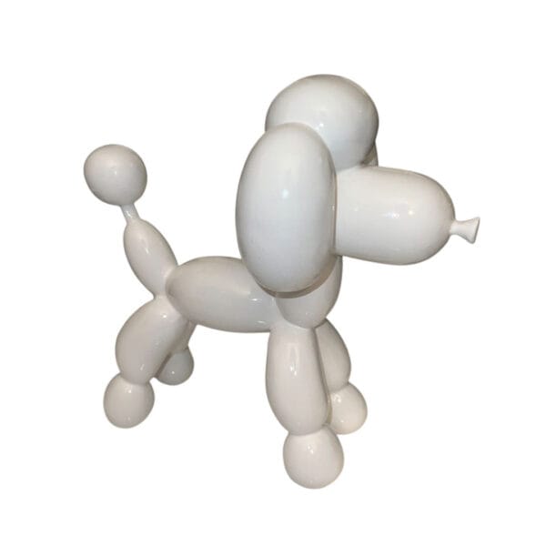 Figura-decorativa-de-perro-poodle-con-diseño-de-globo-en-cerámica-brillante-blanco Figura decorativa de perro poodle con diseño de globo en cerámica brillante blanco