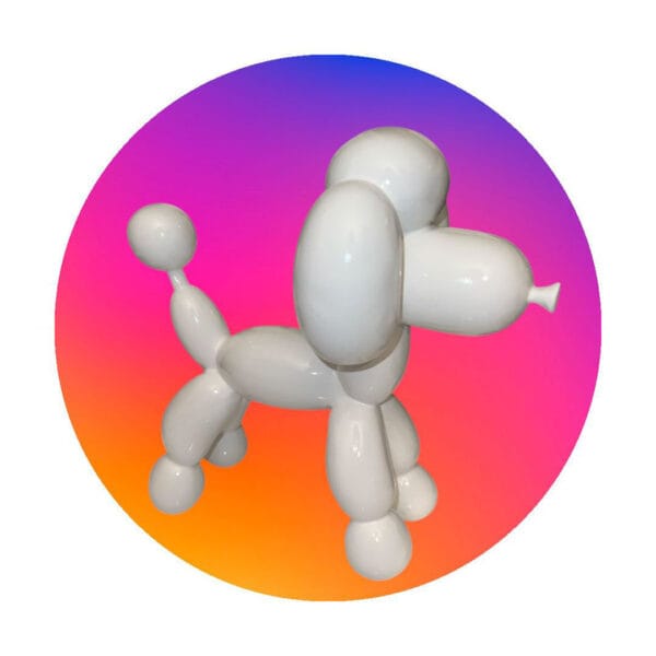 Figura-decorativa-de-perro-poodle-con-diseño-de-globo-en-cerámica-brillante-blanco02 Figura decorativa de perro poodle con diseño de globo en cerámica brillante blanco