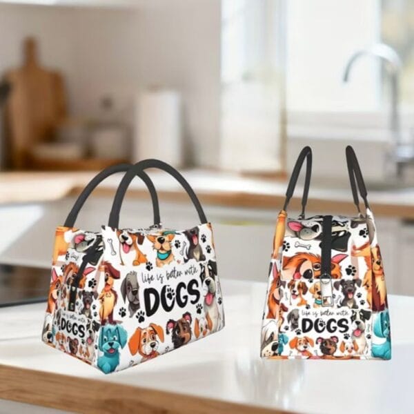 Launch bag (3) Lunch Bag con Diseño de Perros – Bolsa Reutilizable para Alimentos
