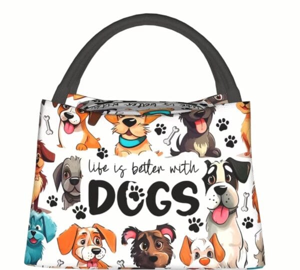 Launch bag (4) Lunch Bag con Diseño de Perros – Bolsa Reutilizable para Alimentos