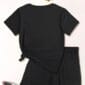 Conjunto Mujer 2 Piezas Poodle Negro | Playera y Short Algodón Casual con Estampado Perro French Poodle