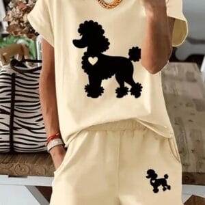 Conjunto Poodle Mujer Beige 2 Piezas
