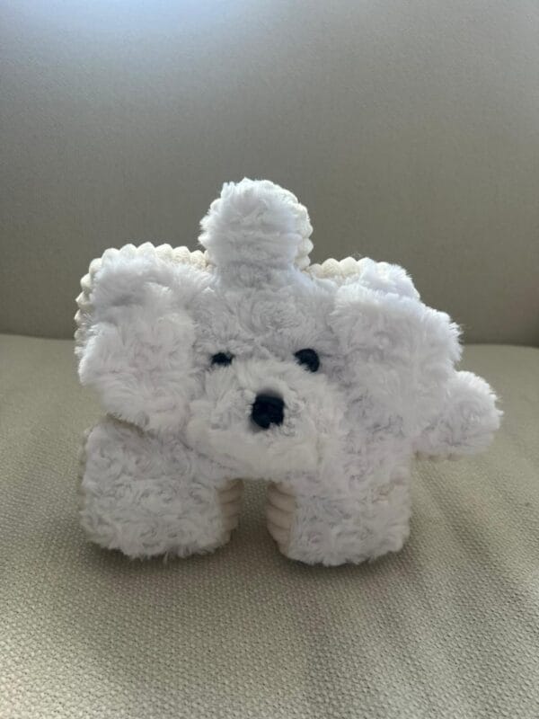 Peluche Perrito Rompecabezas lanco (4) Peluche Perrito Rompecabezas (Forma Puzle) blanco