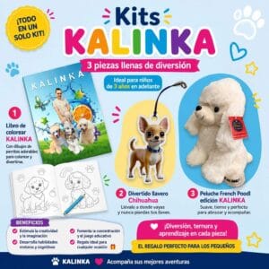 Libro de Colorear + Llavero Chihuahua + Peluche French Poodle