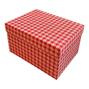 Caja de Regalo Kalinka roja con tapa, vista lateral